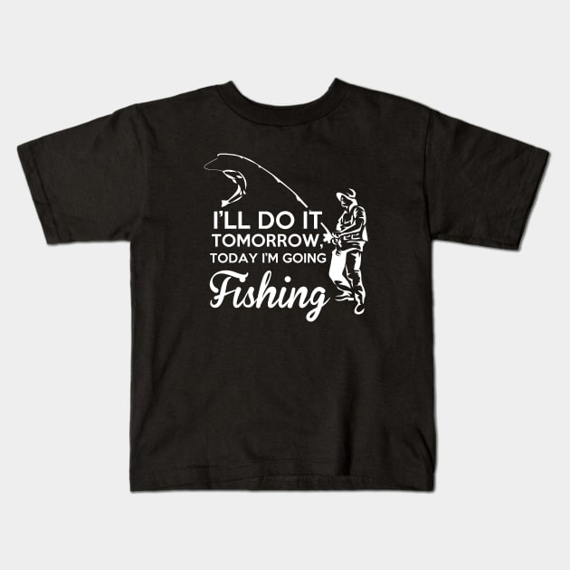 Fishing Today Kids T-Shirt by mooby21